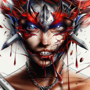 face-with-mimicry – tattoo design ideas free ai generated – reflective-light – for-upper-chest – Gallery: faces-inkby-ai