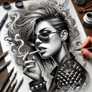 face-with-nose – tattoo design ideas free ai generated – emotional-depth – for-lower-back – Gallery: faces-inkby-ai