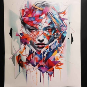 face-with-ornament – tattoo design ideas free ai generated – realistic-perspective – for-lower-thigh – Gallery: faces-inkby-ai
