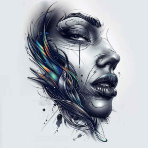 face-with-ornament – tattoo design ideas free ai generated – studio-quality – for-chest – Gallery: faces-inkby-ai