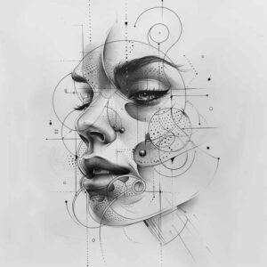 face-with-shading – tattoo design ideas free ai generated – realistic-proportions – for-lower-leg – Gallery: faces-inkby-ai