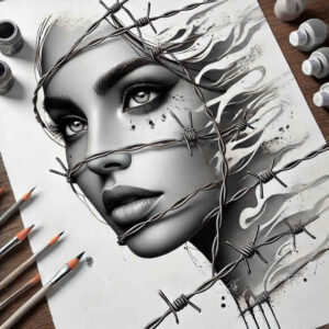 face-with-shading – tattoo design ideas free ai generated – realistic-shadowing – for-inner-arm – Gallery: faces-inkby-ai