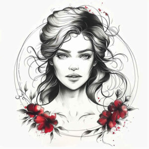 face-with-shading – tattoo design ideas free ai generated – soft-highlights – for-heel – Gallery: faces-inkby-ai