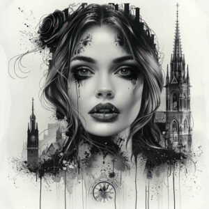 face-with-shadow – tattoo design ideas free ai generated – clean-lines – for-side-torso – Gallery: faces-inkby-ai