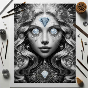 face-with-shadow – tattoo design ideas free ai generated – contrast-play – for-behind-ear – Gallery: faces-inkby-ai