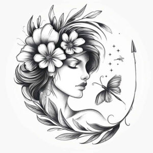 face-with-shadow – tattoo design ideas free ai generated – mirrored-effect – for-back – Gallery: faces-inkby-ai