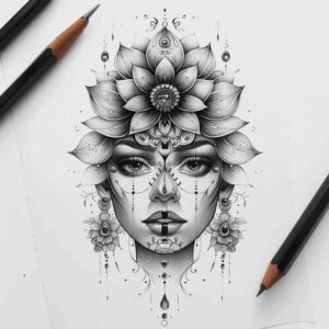 face-with-shadows – tattoo design ideas free ai generated – cgi-realism – for-foot – Gallery: faces-inkby-ai