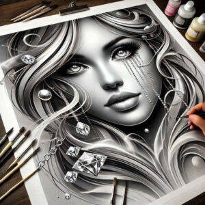 face-with-shadows – tattoo design ideas free ai generated – naturalistic – for-lower-back – Gallery: faces-inkby-ai