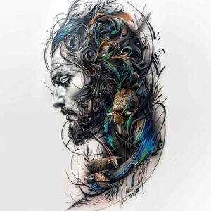 faces – tattoo design ideas free ai generated – ultra-sharp – for-upper-chest – Gallery: faces-inkby-ai