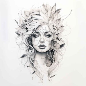 facial-expression – tattoo design ideas free ai generated – subtle-saturation – for-lower-arm – Gallery: faces-inkby-ai