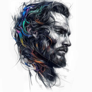 facial-expression – tattoo design ideas free ai generated – ultra-detailed – for-lower-leg – Gallery: faces-inkby-ai