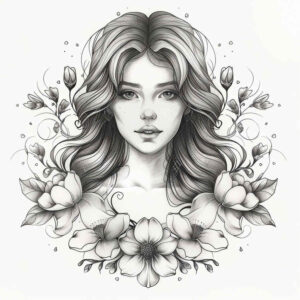 female-face – tattoo design ideas free ai generated – natural-color-palette – for-chest – Gallery: faces-inkby-ai