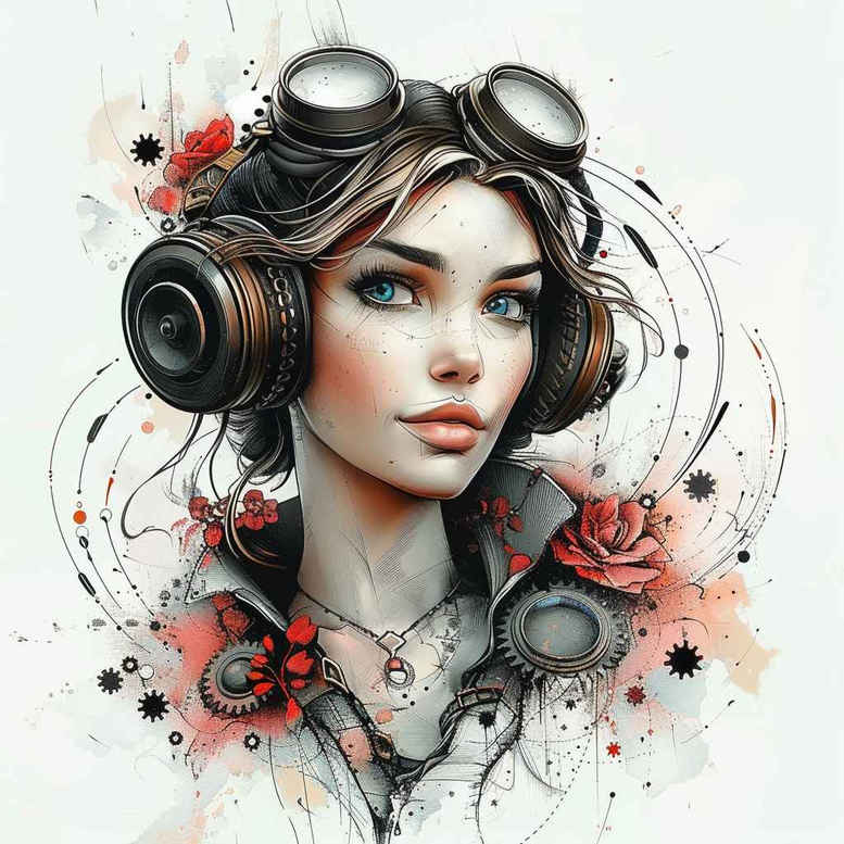 female-face – tattoo design ideas free ai generated – real-shadows – for-upper-shoulder – Gallery: faces-inkby-ai