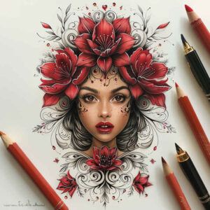 for-women – tattoo design ideas free ai generated – emotional-depth – for-upper-shoulder – Gallery: faces-inkby-ai