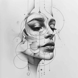 frontal-face – tattoo design ideas free ai generated – delicate-highlight – for-upper-back – Gallery: faces-inkby-ai