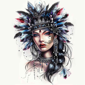 frontal-face – tattoo design ideas free ai generated – reflective-light – for-back-of-neck – Gallery: faces-inkby-ai