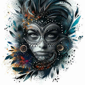 frontal-face – tattoo design ideas free ai generated – smooth-gradients – for-ribs – Gallery: faces-inkby-ai