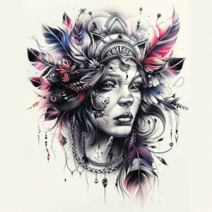 geometric-face – tattoo design ideas free ai generated – ink-precision – for-side-torso – Gallery: faces-inkby-ai