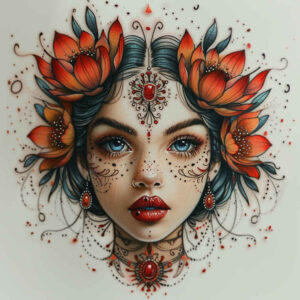 geometric-face – tattoo design ideas free ai generated – vivid-detail – for-toe – Gallery: faces-inkby-ai