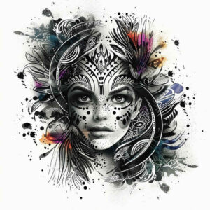 male-face – tattoo design ideas free ai generated – realistic-structure – for-neck – Gallery: faces-inkby-ai