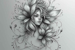 minimalist-face – tattoo design ideas free ai generated – natural-contrast – for-ankle – Gallery: faces-inkby-ai
