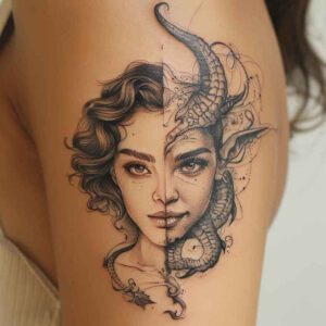 mystical-face – tattoo design ideas free ai generated – visual-truth – for-neck – Gallery: faces-inkby-ai
