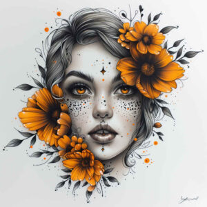 portrait – tattoo design ideas free ai generated – textured-skin – for-chest – Gallery: faces-inkby-ai