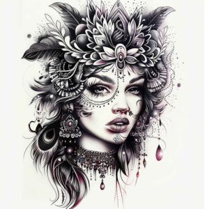 profile-face – tattoo design ideas free ai generated – emotional-depth – for-temple – Gallery: faces-inkby-ai