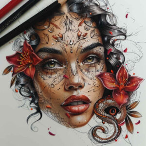 realistic-face-for-men – tattoo design ideas free ai generated – glass-effect – for-knee – Gallery: faces-inkby-ai
