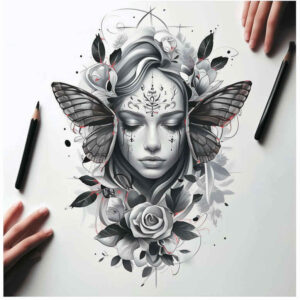 realistic-face – tattoo design ideas free ai generated – micro-detail – for-wrist-side – Gallery: faces-inkby-ai