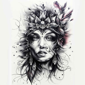 realistic-face – tattoo design ideas free ai generated – natural-contours – for-nape – Gallery: faces-inkby-ai