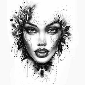 realistic-face – tattoo design ideas free ai generated – realistic-contrast – for-inner-arm – Gallery: faces-inkby-ai