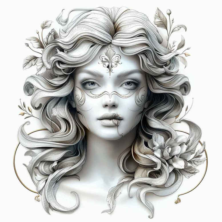 realistic-face – tattoo design ideas free ai generated – refined-contrast – for-biceps – Gallery: faces-inkby-ai