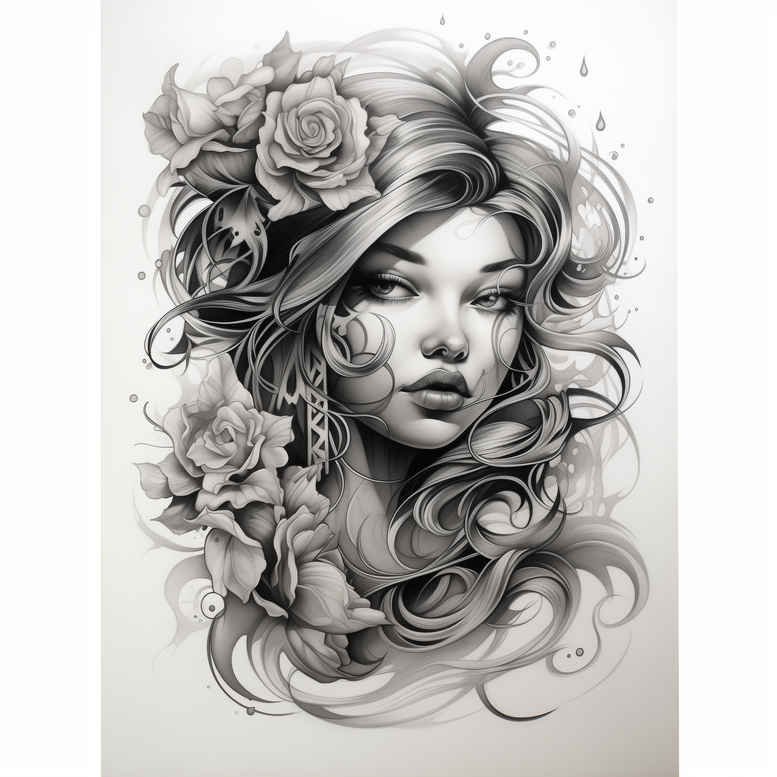 realistic-face – tattoo design ideas free ai generated – skin-realism – for-temple – Gallery: faces-inkby-ai