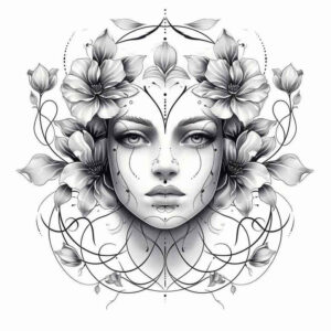 spiritual-face – tattoo design ideas free ai generated – detailed-rendering – for-chest – Gallery: faces-inkby-ai