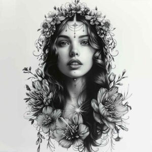 spiritual-face – tattoo design ideas free ai generated – natural-luminosity – for-sternum – Gallery: faces-inkby-ai