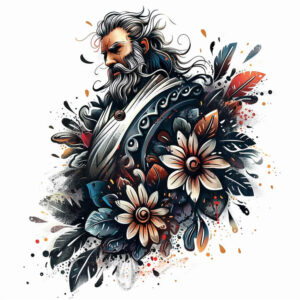 spiritual-face – tattoo design ideas free ai generated – surface-complexity – for-lower-back – Gallery: faces-inkby-ai