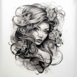 spiritual-face – tattoo design ideas free ai generated – ultra-detailed – for-upper-shoulder – Gallery: faces-inkby-ai