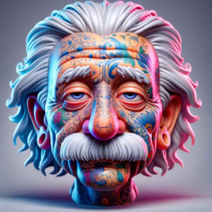 surreal-face – tattoo design ideas free ai generated – living-skin – for-temple – Gallery: faces-inkby-ai