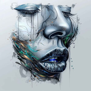 surreal-face – tattoo design ideas free ai generated – soft-focus – for-back – Gallery: faces-inkby-ai