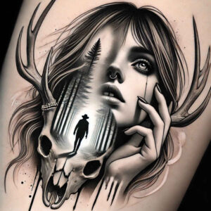 symbolic-face – tattoo design ideas free ai generated – skin-texture – for-palm – Gallery: faces-inkby-ai