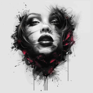 faces tattoo design ideas Surrealism esoteric abstract for abdomen