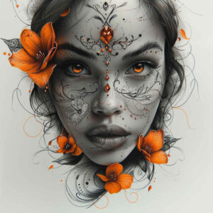 faces tattoo design ideas Realism natural tones angular for forearm