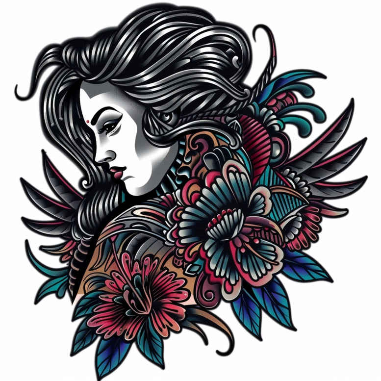 faces tattoo design ideas modern twist animal for upper chest