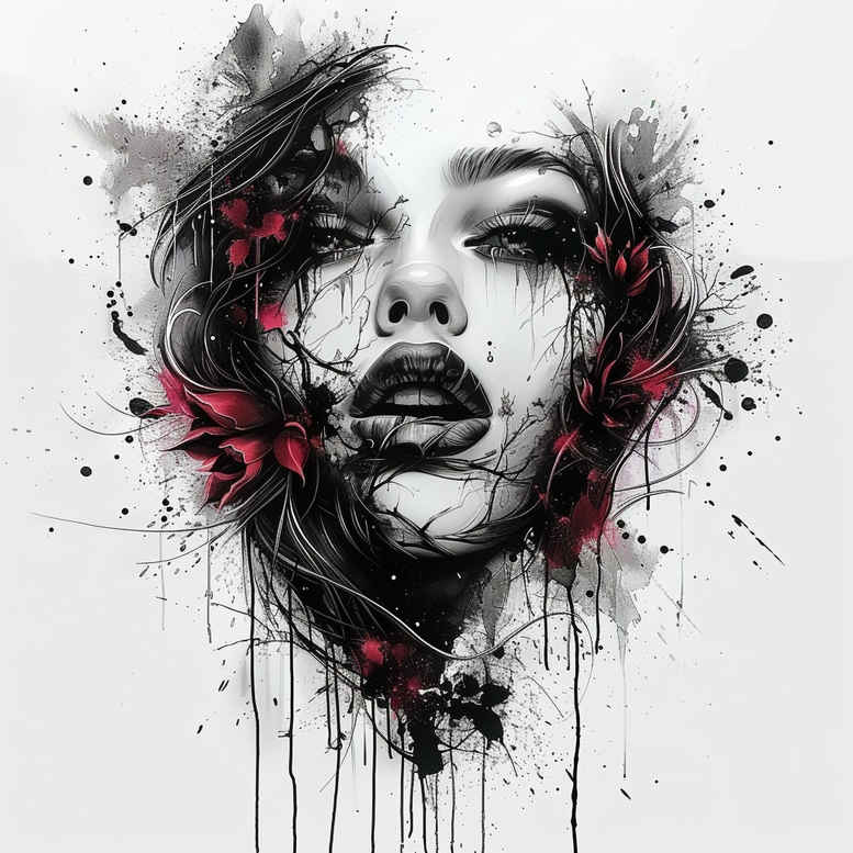 faces tattoo design ideas high-contrast artistic flair symbol of resilience