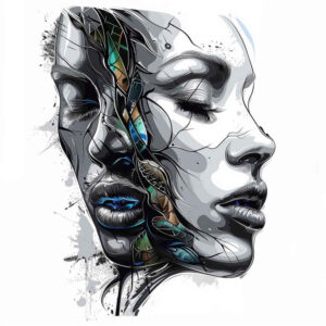 faces tattoo design ideas Surrealism subconscious themes contours embodying strength