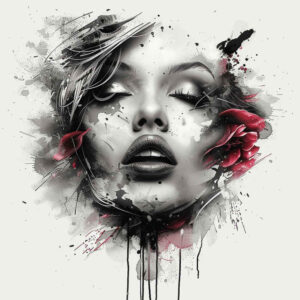 faces tattoo design ideas Realism smooth gradients contours for upper thigh