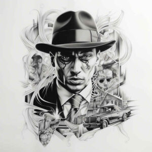 faces tattoo design ideas Realism portrait realism contours symbolising perseverance