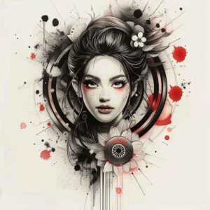 faces tattoo design ideas realistic shadowing detailed eyes for temple