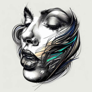 faces tattoo design ideas clean lines detailed eyes symbol of perseverance